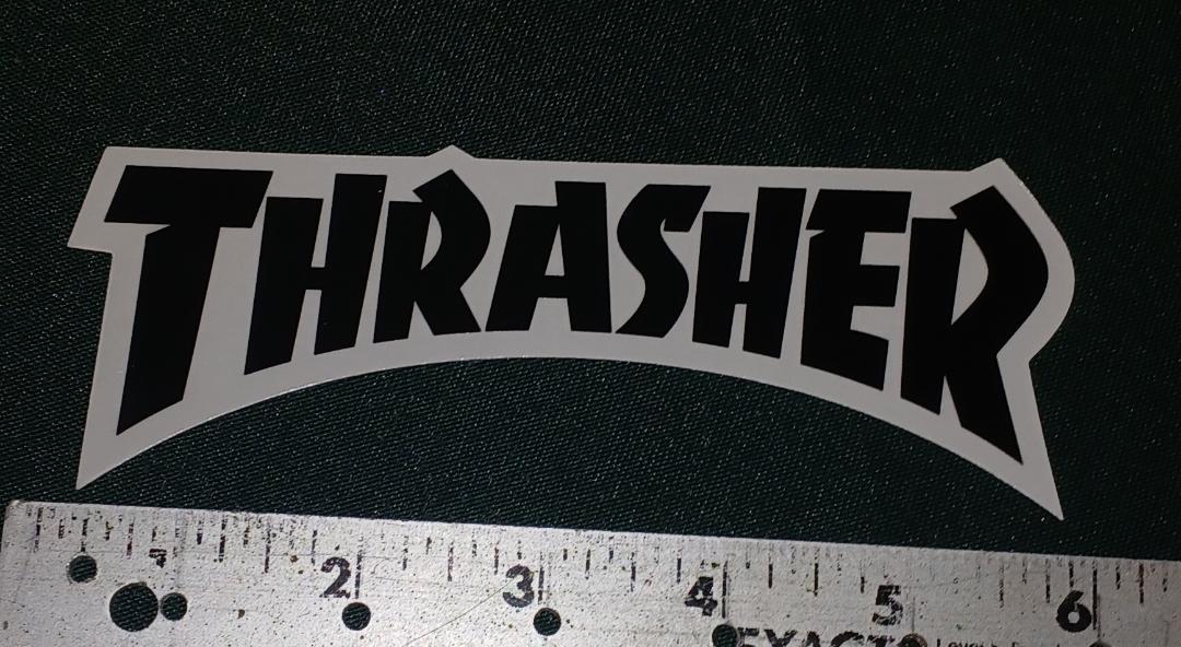 STICKER THRASHER LOGO 6" BLACK