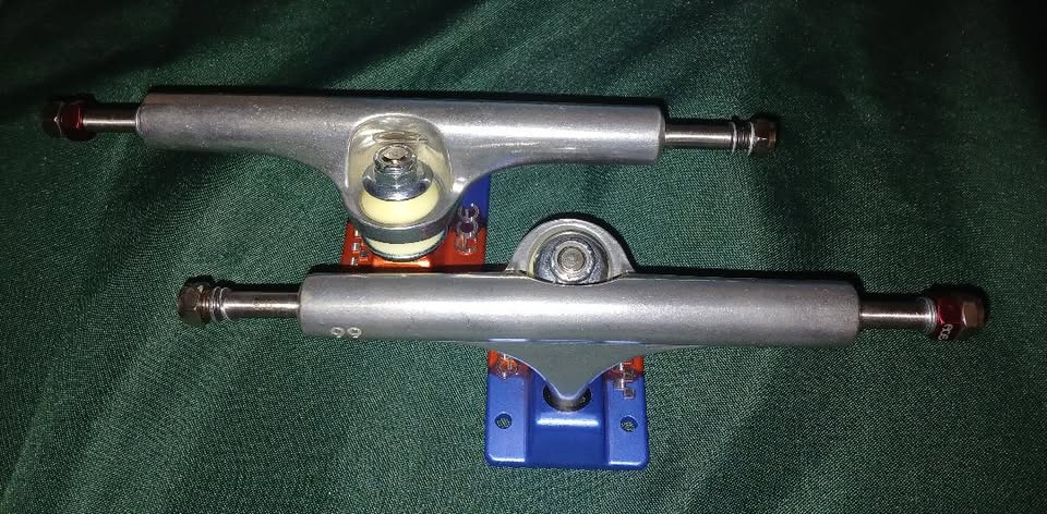 ACE AF1 66 ANODIZED BLUE/ORANGE TRUCK PAIR 66: fits decks 9.0"–9.25"