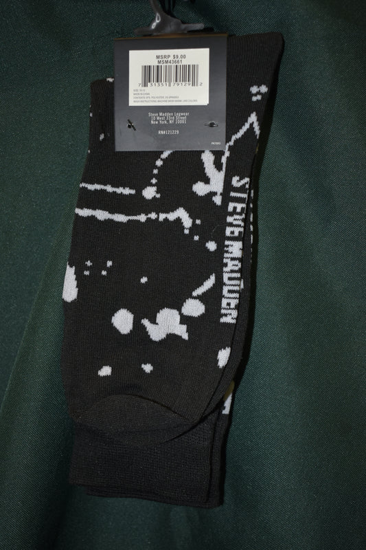 SOCKS STEVE MADDEN BRAND 1 PAIR SHOE SIZE 6-12.5 SPLATTER