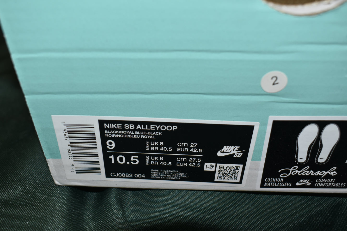 SHOES NIKE SB SIZE 9 MEN 10.5 WOMEN ALLEYOOP BLACK/WHITE/BLUE