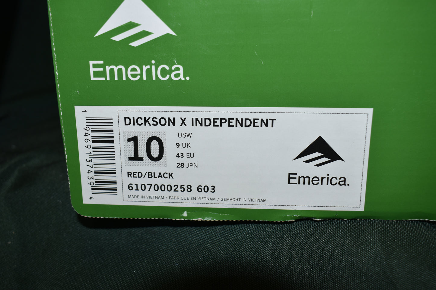 SHOES EMERICA SIZE 10 DICKSON X INDEPENDENT