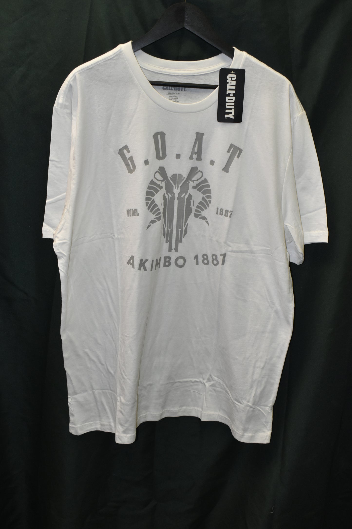 NEW GAMER SHIRT XXL CALL OF DUTY GOAT DOUBLE GUN