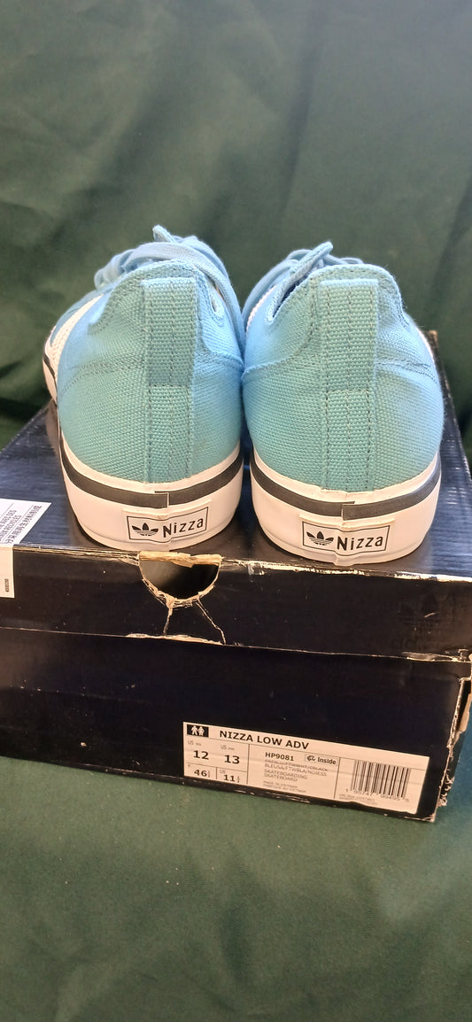 SHOES ADIDAS SIZE 12 MENS NIZZA LOW ADV BLUE/WHITE