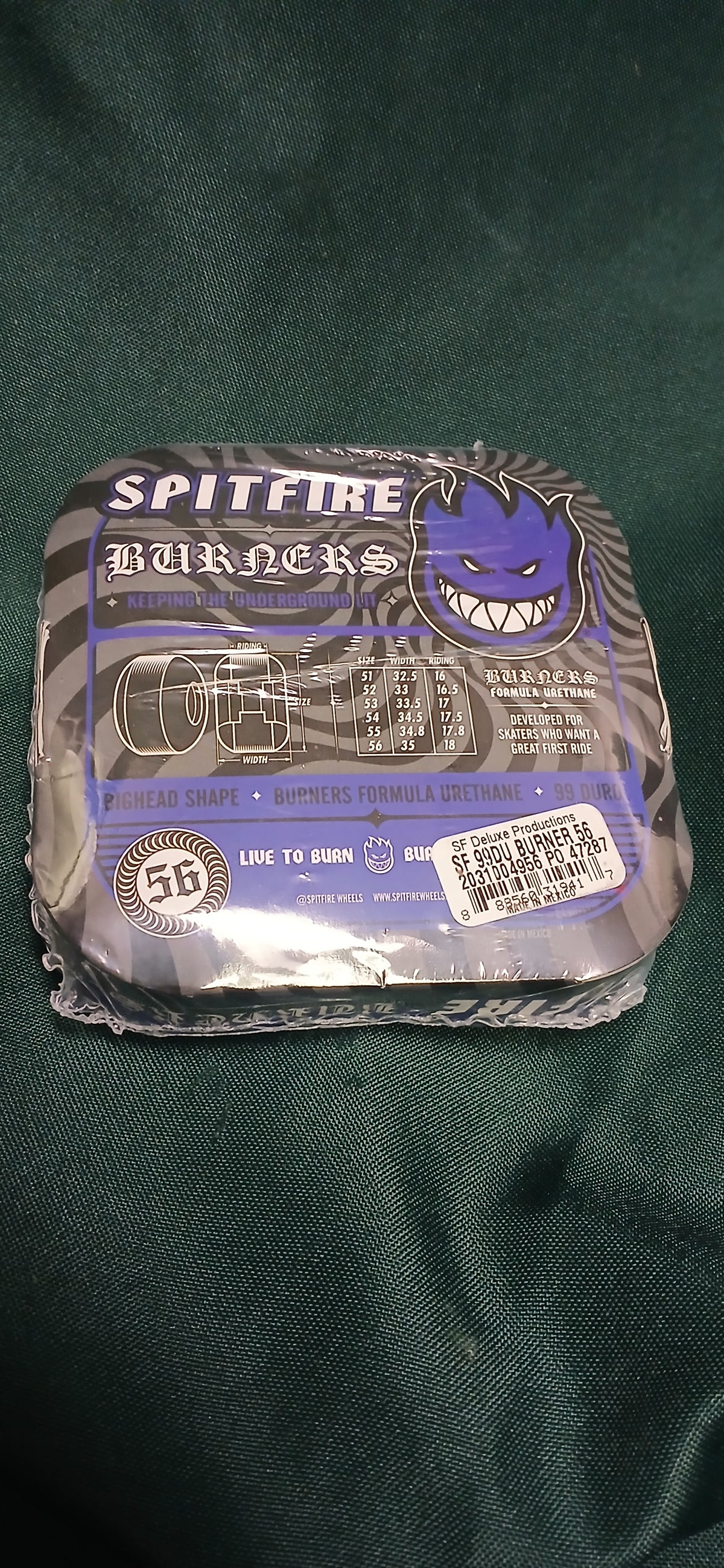 SPITFIRE WHEELS 56MM 99D BURNERS PURPLE