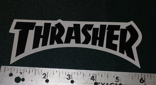 STICKER THRASHER LOGO 6" BLACK