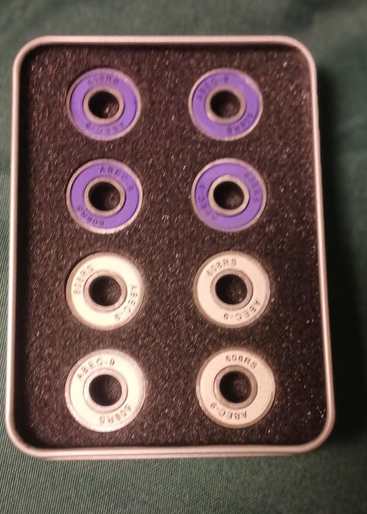 OFF BRAND ABEC9 BEARINGS WHITE PURPLE MIX