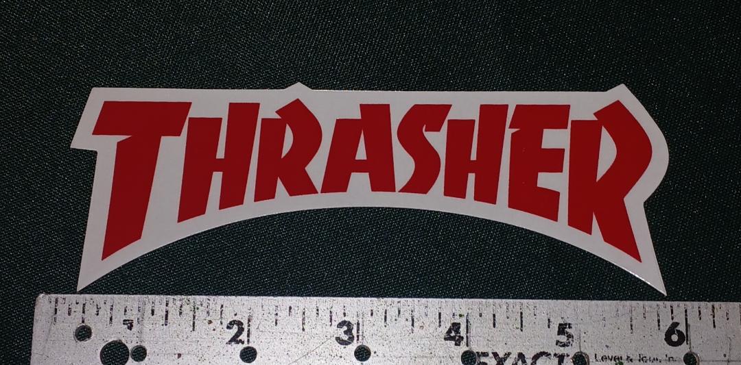 STICKER THRASHER LOGO 6" RED