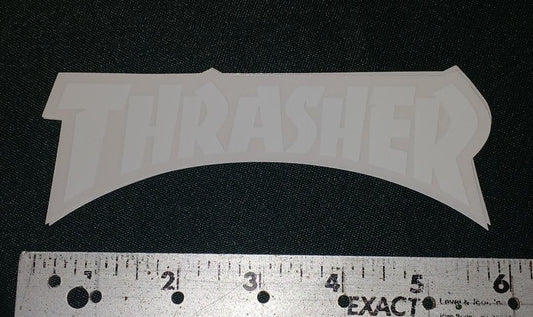 STICKER THRASHER LOGO 6" WHITE