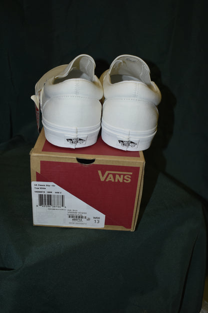 SHOES VANS SIZE MENS 13 CLASSIC SLIP-ON WHITE