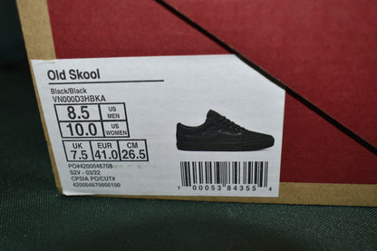 SHOES VANS SIZE 8.5 MENS 10 WOMENS OLD SKOOL BLACK / BLACK