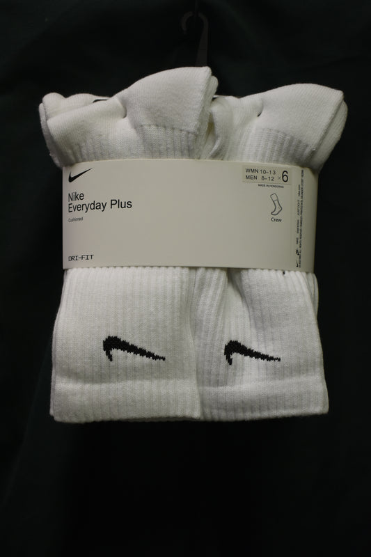 SOCKS NIKE BRAND 6 PAIR SHOE SIZE MENS 8-12 WMN 10-13