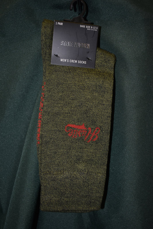 SOCKS STEVE MADDEN BRAND 1 PAIR SHOE SIZE 6-12.5 HUSTLE OLIVE