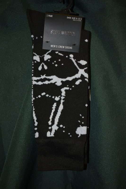 SOCKS STEVE MADDEN BRAND 1 PAIR SHOE SIZE 6-12.5 SPLATTER