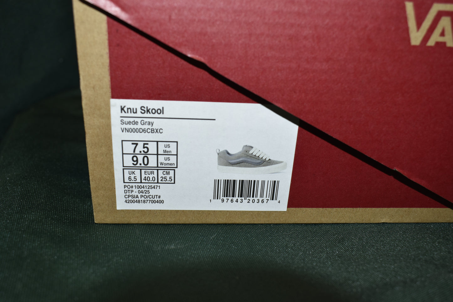 SHOES VANS SIZE MENS 7.5 WOMENS 9 KRU SKOOL GREY