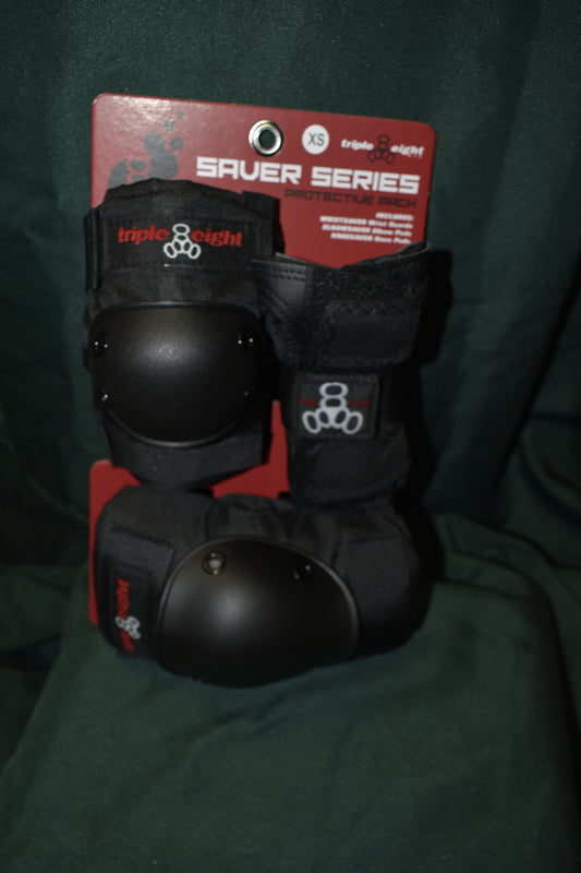 TRIPLE 8 SAVER SERIES 3 PACK PADS BLACK XS