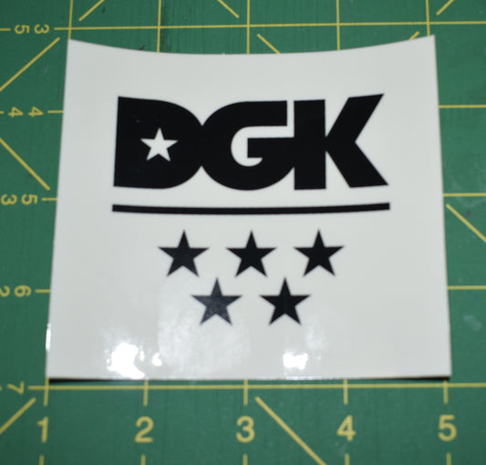 STICKER 4" DGK 5 STAR WHITE/BLACK