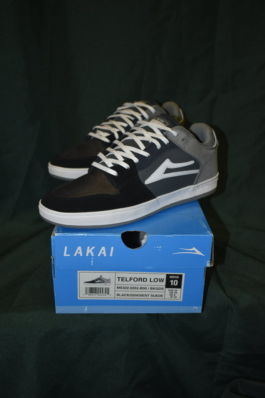 SHOES LAKAI SIZE 10 TELFORD LOW BLACK WHITE