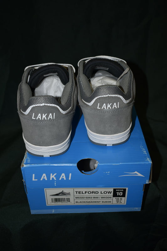 SHOES LAKAI SIZE 10 TELFORD LOW BLACK WHITE