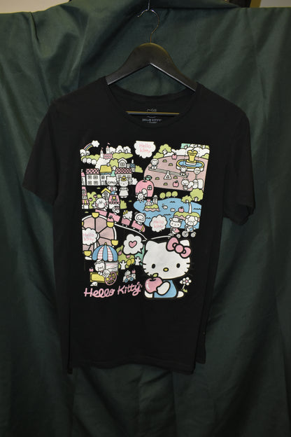 PREOWNED CARTOON SHIRT MEDIUM HELLO KITTY TOWN
