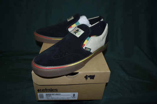 SHOES ETNIES SIZE 8 MARANA SLIP X GRIZZLY