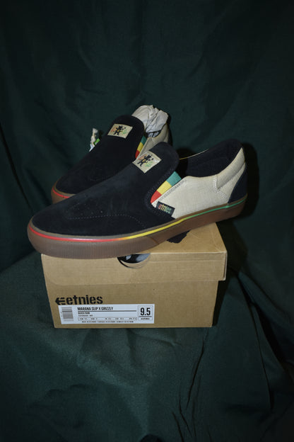 SHOES ETNIES SIZE 9.5 MARANA SLIP X GRIZZLY