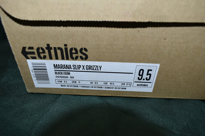 SHOES ETNIES SIZE 9.5 MARANA SLIP X GRIZZLY