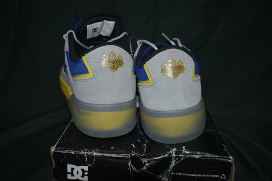 SHOES DC SIZE 13 MENS METRIC X HONGO CLEAR GREY/BLUE/YELLOW