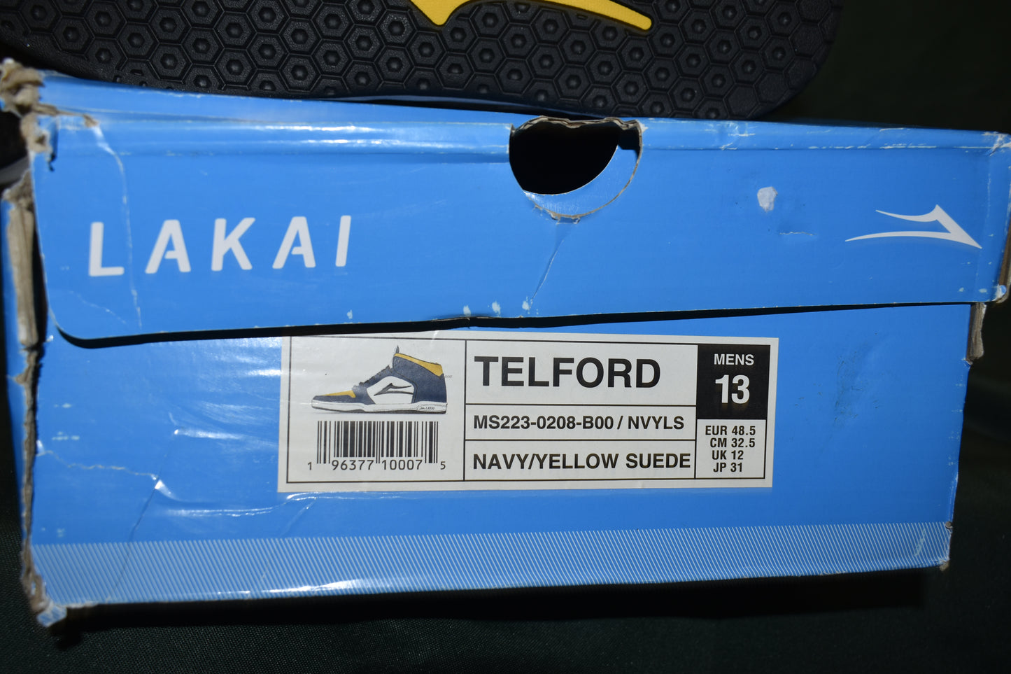 SHOES LAKAI SIZE 13 TELFORD HIGH WHITE/BLACK/YELLOW