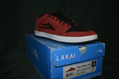 SHOES LAKAI SIZE 13 TELFORD LOW RED SUEDE