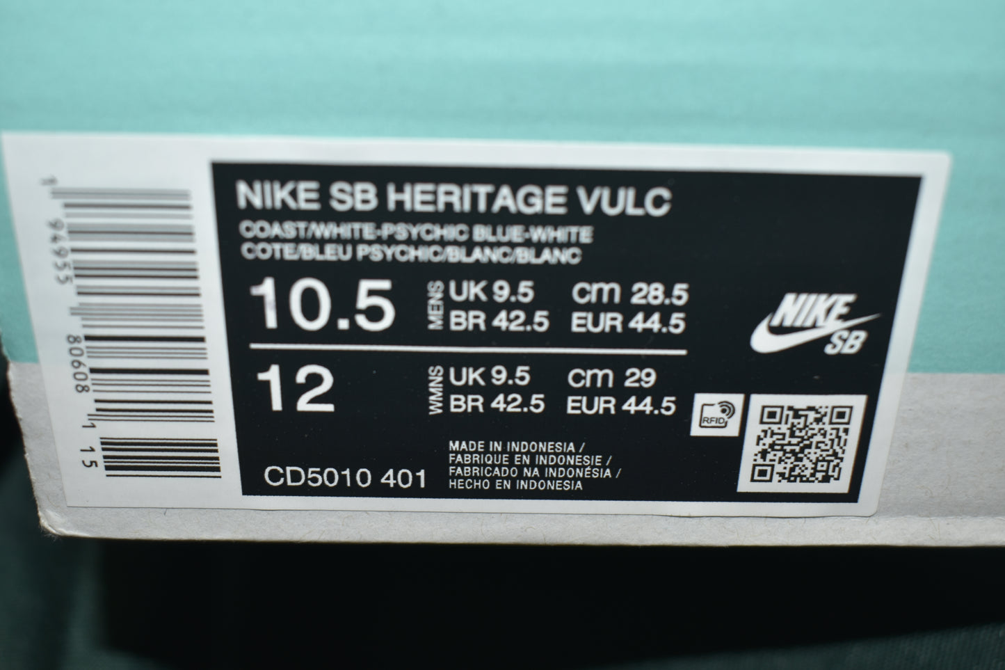 SHOES NIKE SB SIZE 10.5 MEN 12 WOMENS HERITAGE VULC