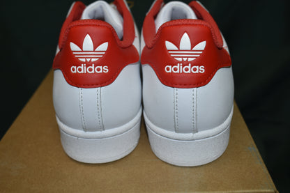 SHOES ADIDAS SIZE 8.5 MENS SUPERSTAR RED STRIPE