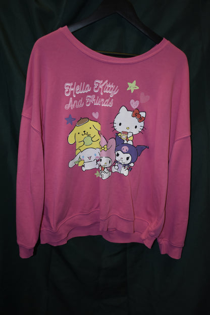 PREOWNED CARTOON SWEATER XXL SANRIO HELLO KITTY AND FRIENDS