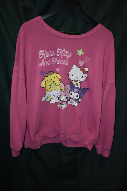 PREOWNED CARTOON SWEATER XXL SANRIO HELLO KITTY AND FRIENDS