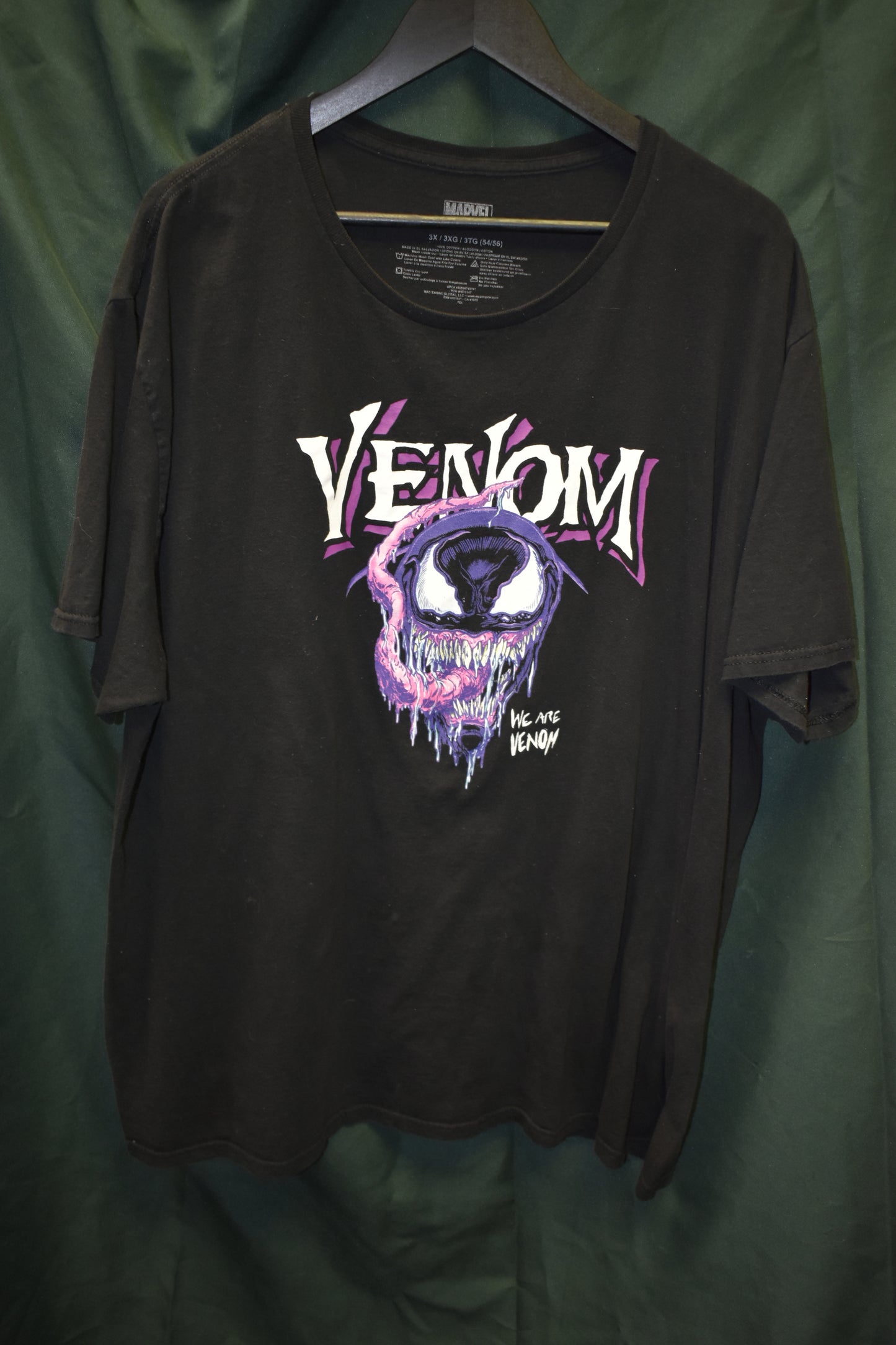PREOWNED CARTOON SHIRT 3XL VENOM LICK FACE
