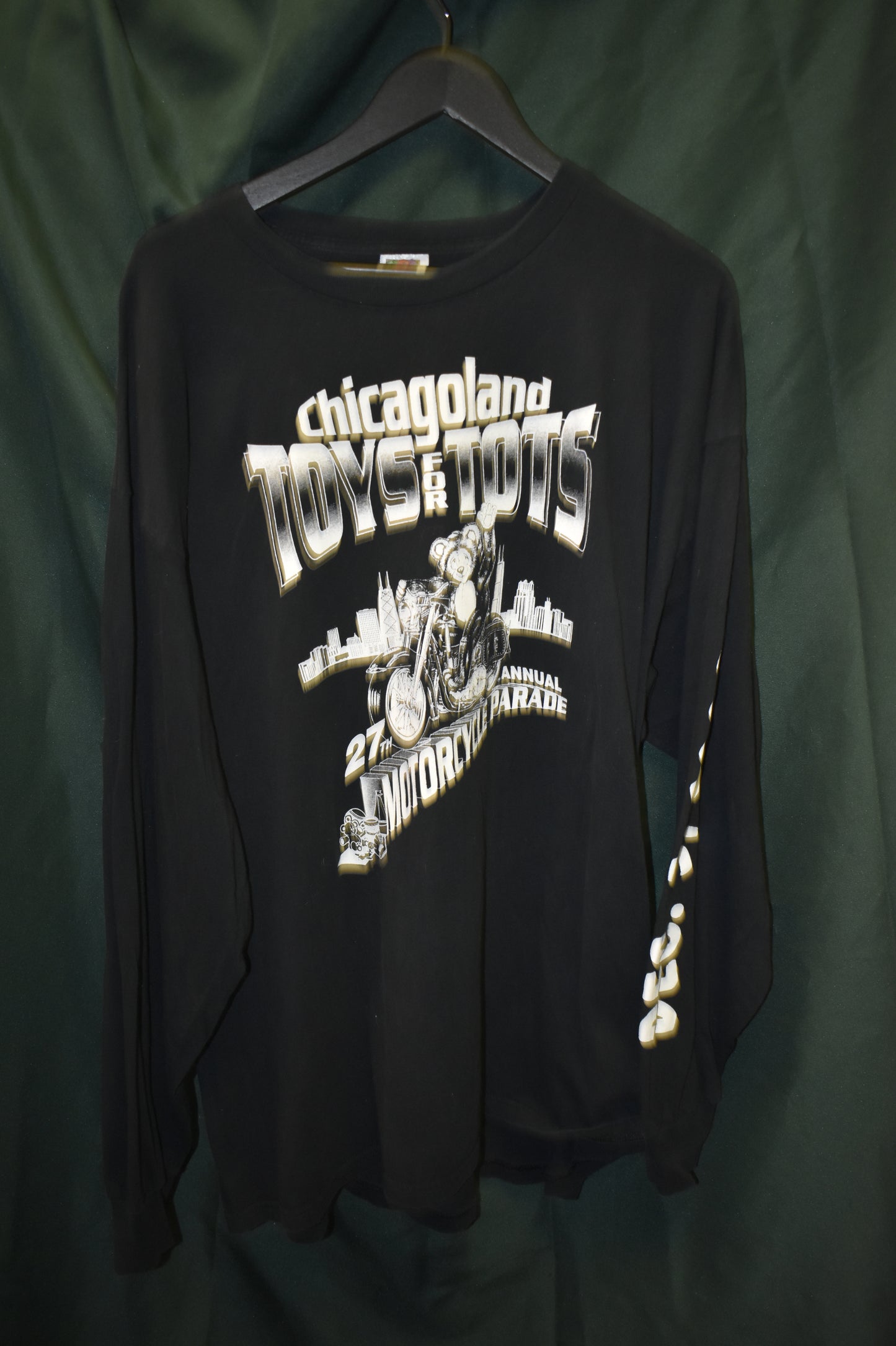 PREOWNED MOTORCYCLE LONG SLEEVE 3XL CHICAGO TOYS FOR TOTS