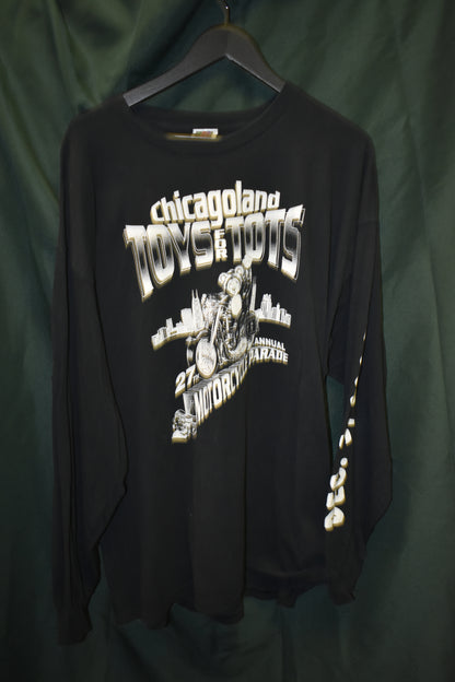 PREOWNED MOTORCYCLE LONG SLEEVE 3XL CHICAGO TOYS FOR TOTS