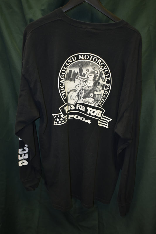 PREOWNED MOTORCYCLE LONG SLEEVE 3XL CHICAGO TOYS FOR TOTS