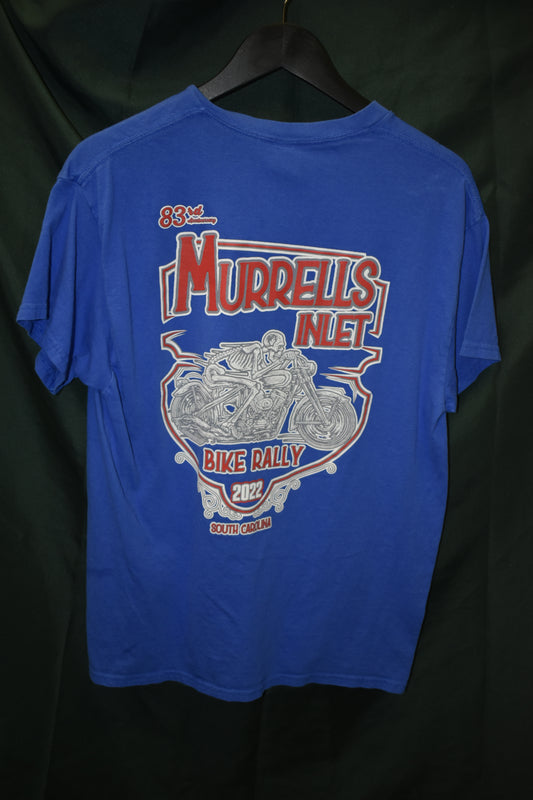 PREOWNED MOTORCYCLE SHIRT LARGE MURRELS INLET BIKE RALLY