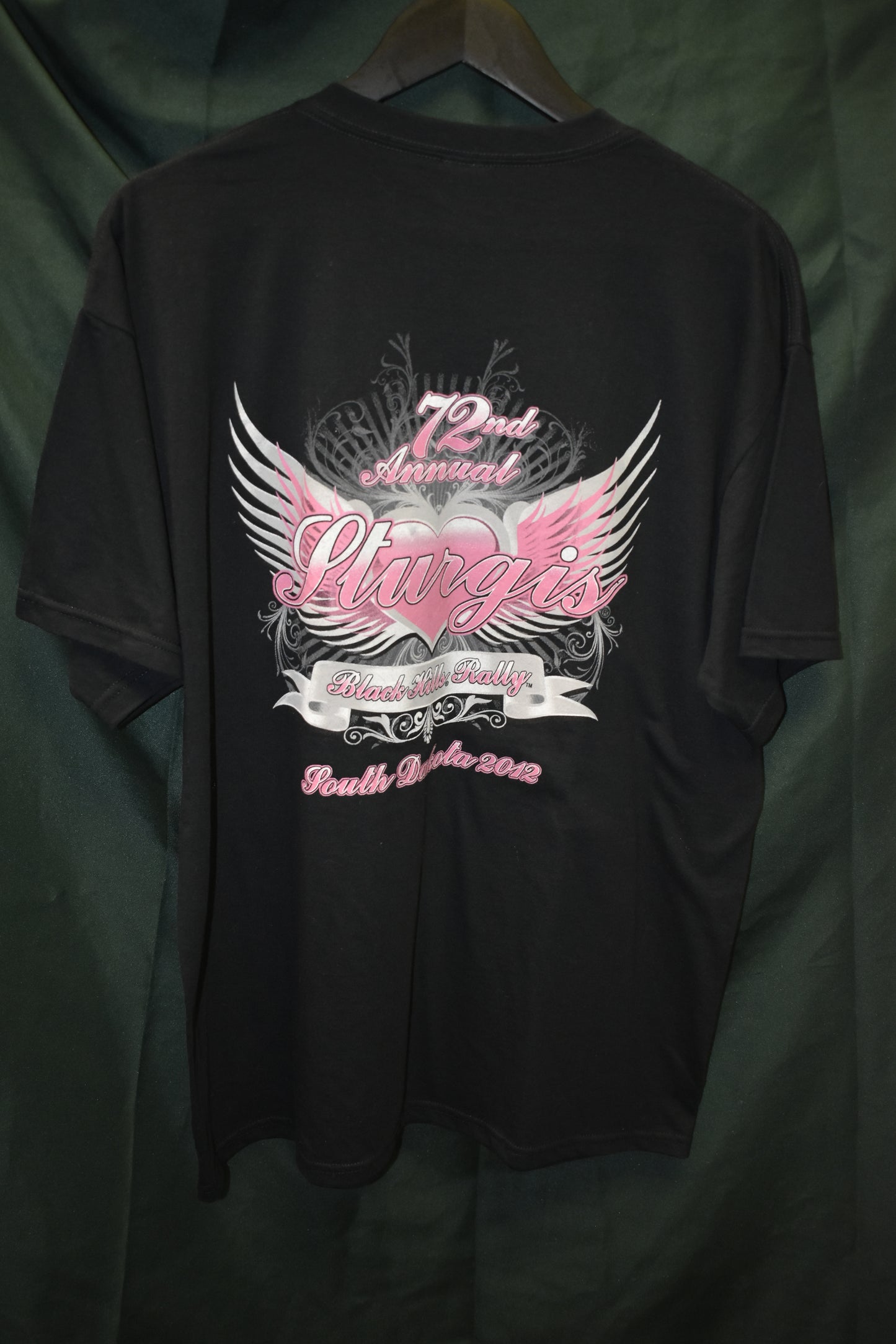PREOWNED MOTORCYCLE SHIRT LARGE STURGIS PINK HEART