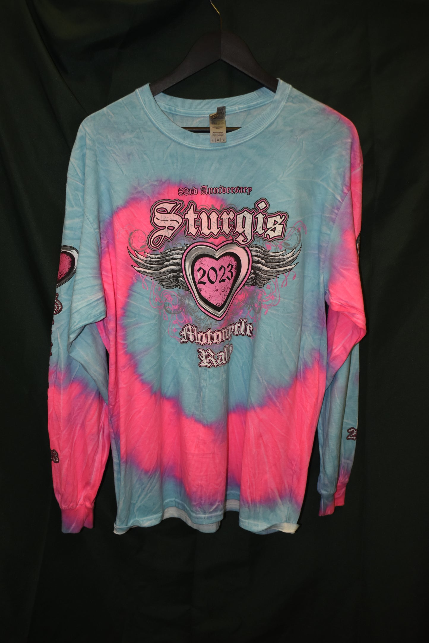 PREOWNED MOTORCYCLE LARGE STURGIS 2023 LONG SLEEVE TYE DYE