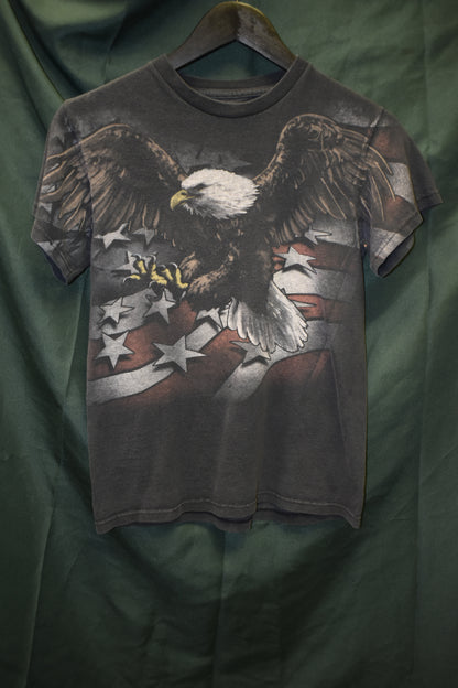 PREOWNED MOTORCYCLE SHIRT SMALL LIQUID BLUE EAGLE