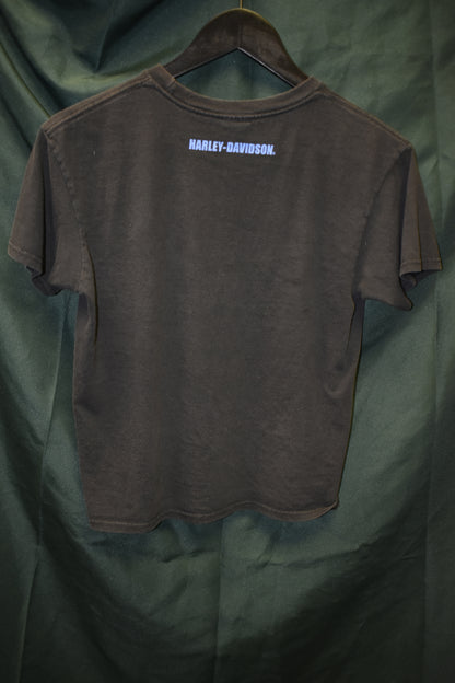 PREOWNED MOTORCYCLE SHIRT YOUTH LARGE HARLEY BLUE LIGHNING