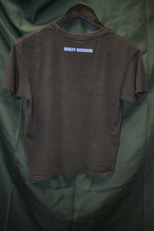 PREOWNED MOTORCYCLE SHIRT YOUTH LARGE HARLEY BLUE LIGHNING