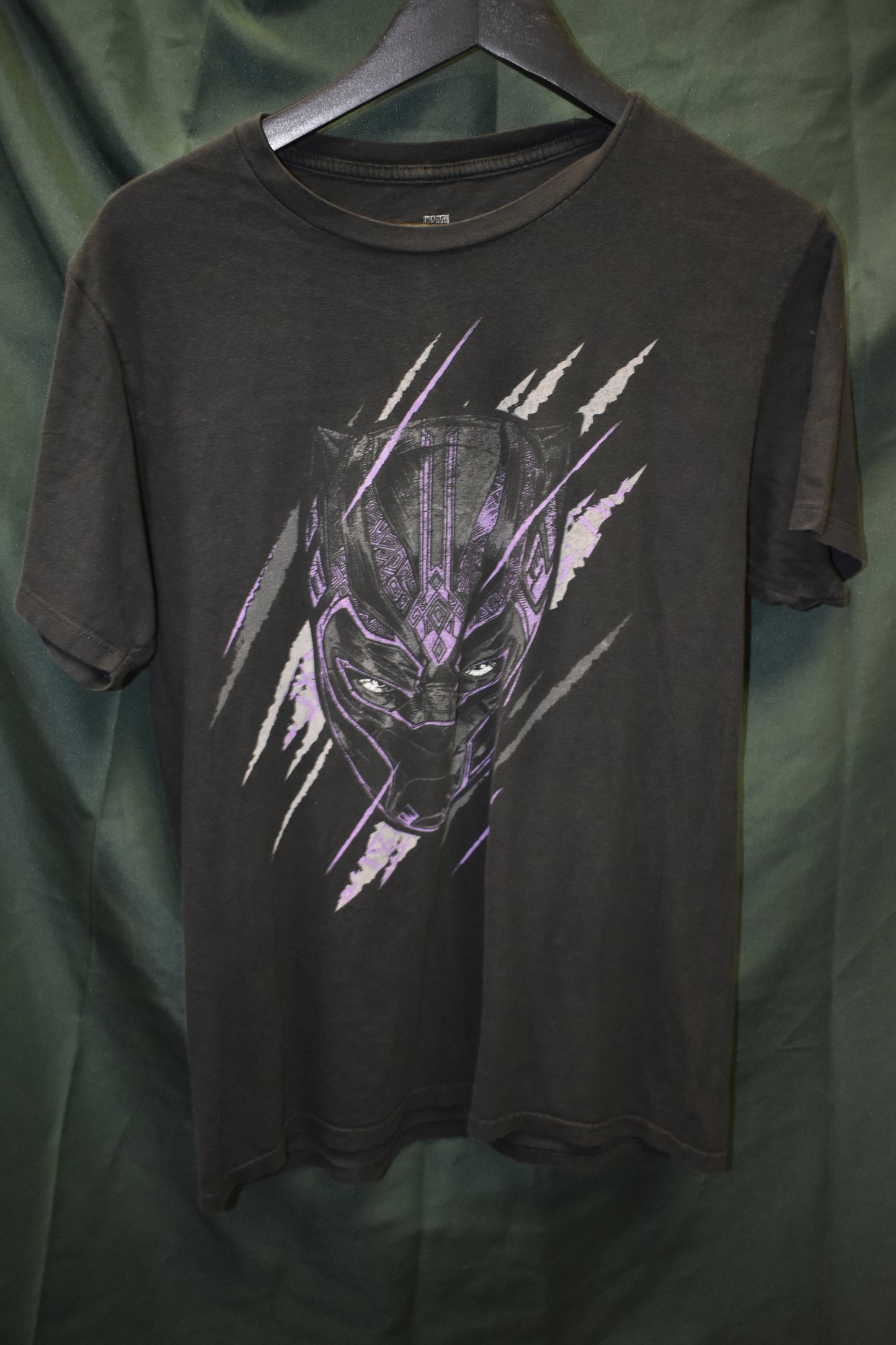 PREOWNED CARTOON SHIRT MEDIUM BLACK PANTHER SLASH