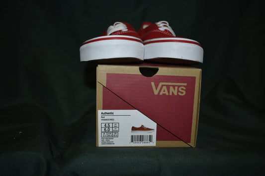 SHOES VANS SIZE MENS 4.5 AUTHENTIC RED