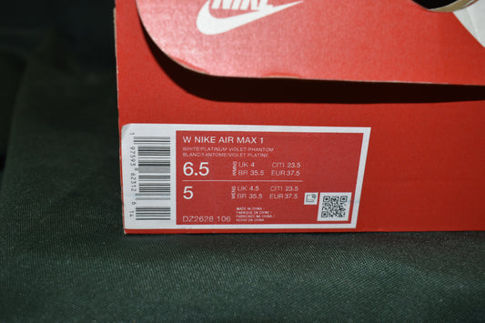SHOES NIKE SIZE 6.5 MEN 5 WOMENS AIR MAX 1 WHITE