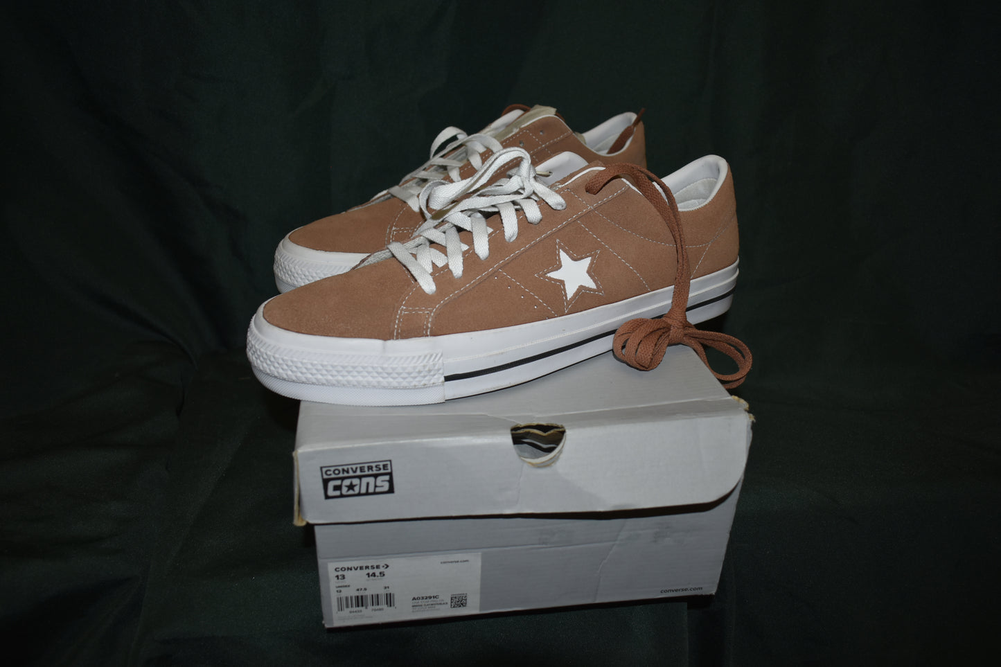 SHOES CONVERSE SIZE 13 MENS ONE STAR PRO OX BROWN/WHITE