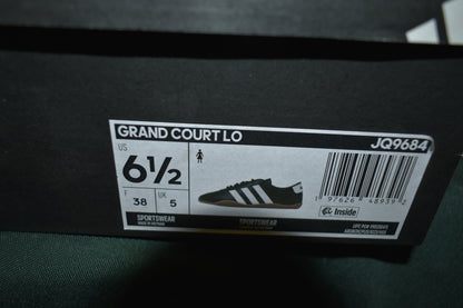 SHOES ADIDAS SIZE 6.5 MENS GRAND COURT LO BLACK/WHITE SPORTSWEAR