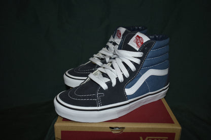 SHOES VANS SIZE KIDS 3.5 WOMENS 5 SK8-HI BLACK/NAVY/WHITE