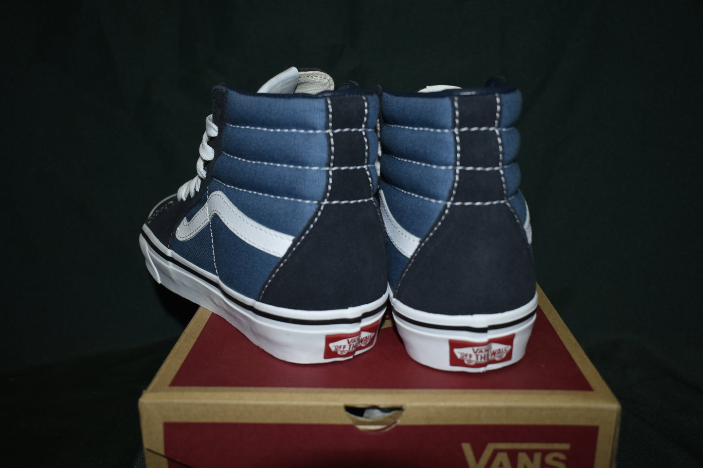 SHOES VANS SIZE KIDS 3.5 WOMENS 5 SK8-HI BLACK/NAVY/WHITE